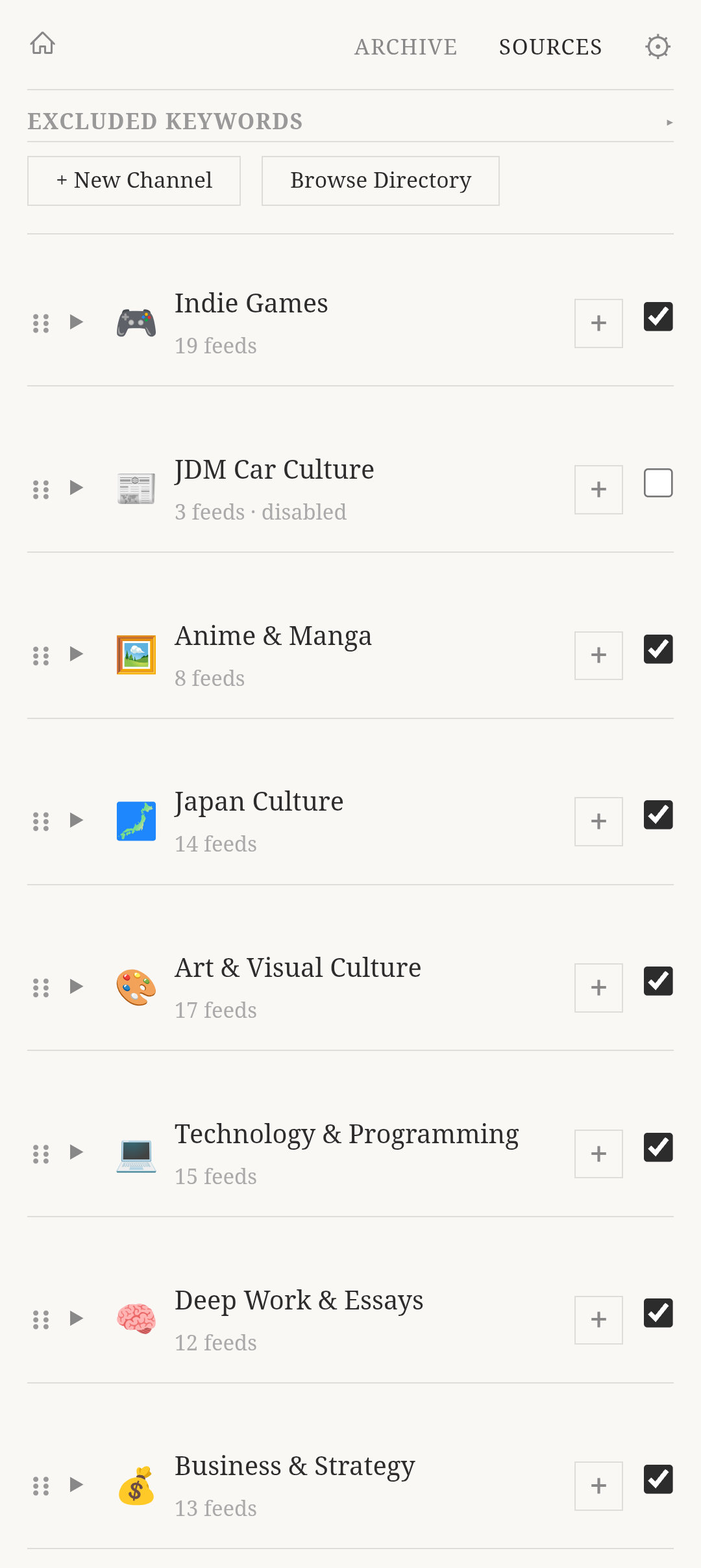 Channels, offline, and the archive 1